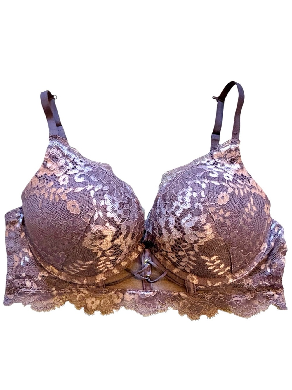 La Senza Hello Sugar Up 2 Cup Plunge Lavender Lace Underwire Bra Size 36B